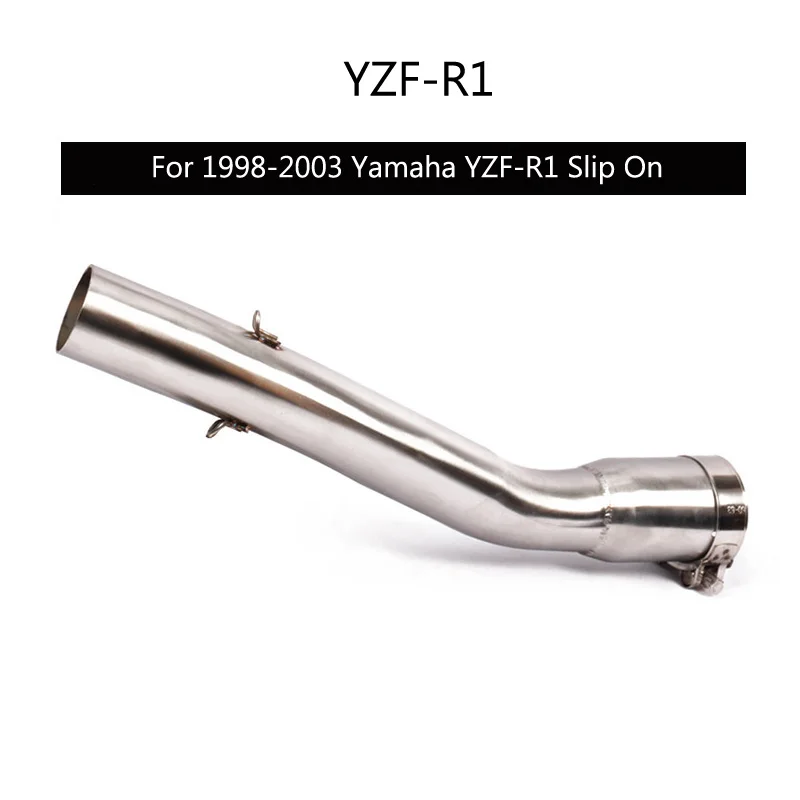 Slip On For 1998-2003 Yamaha YZF-R1 Exhaust Pipe Stainless Steel Mid Link Pipe 51 mm Middle Elbow Direct Replace Modified Pipe