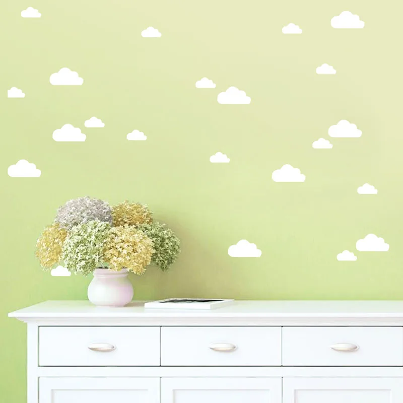 Cartoon White Clouds Wall Stickers For Kids Baby Rooms Nursery Decoration Self-adhesive Wall Decals Vinyl Art Mural Wallpaper