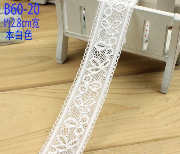 2.7cm 10mts/lot, Black/Off white DIY Sewing Accessory Small Size Lace Ribbon for Collar, Cuff, Curtain Accessory Z1321-10