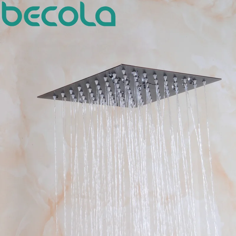 Becola New Design Black Shower Head 8 10 12 Inch Stainless Steel Shower Faucet Bathroom Rainfall Shower Heads