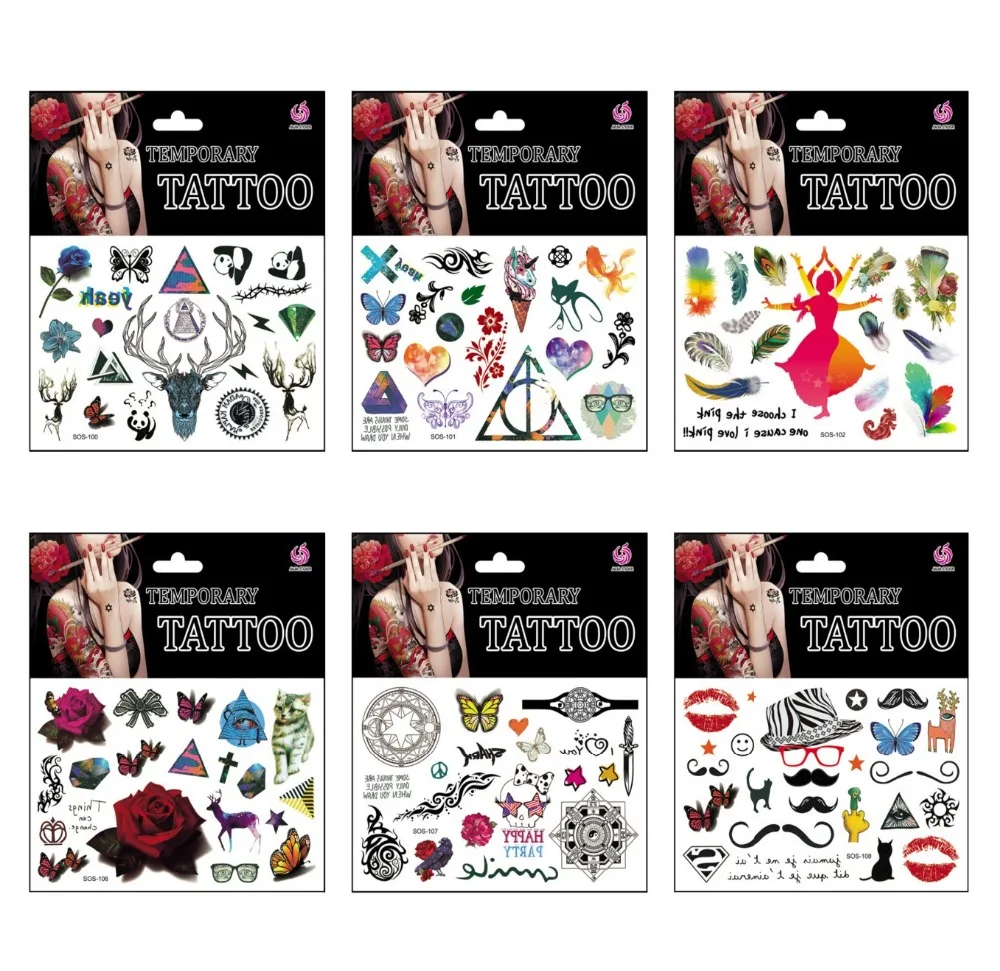 Wholesale Excellent Temporary Tatuajes SOS serial Face Body Disposable Body Tattoo Sticker Scar Post Tattoo 500pks free shipping