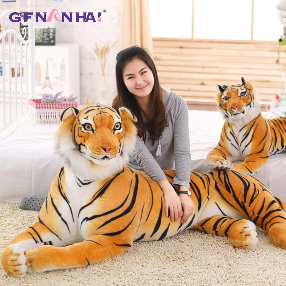 1pc 75/90cm Creative Simulation Tiger Plush toy Stuffed Soft Animal Forest Tiger Pillow Dolls For Children Kids Birthday Gift