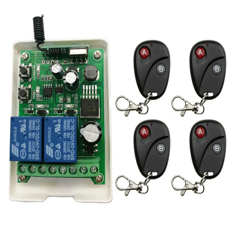 

Wireless Remote Control Light Switch DC12V 24V 36V 48V 2CH 2 CH 10A Relay Output Radio Receiver Module+Belt buckle Transmitter