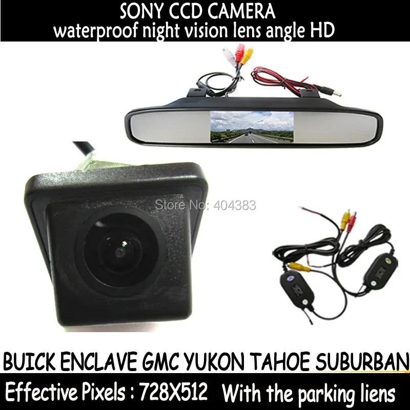 4.3INCH Foldable TFT LCD Car Monitor+Wireles SONY CCD Camera Rear View Parking Camera for BUICK ENCLAVE GMC YUKON TAHOE SUBURBAN