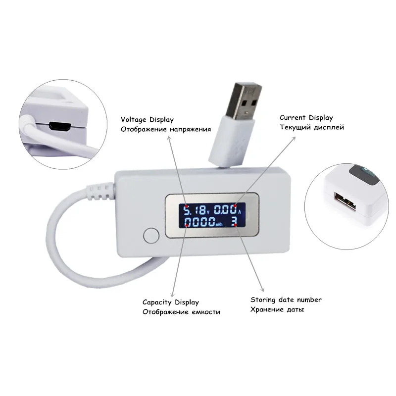 LCD Screen Mini Creative Phone USB Tester Portable Doctor Voltage Current Meter Mobile Power Charger Detector 40% off