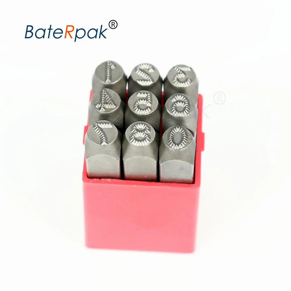 Numbers 6/7/8/10mm Dotted steel seal,BateRpak car chassis number stamp letters Steel word punch stamp/matrix dot stamp,9pcs/box