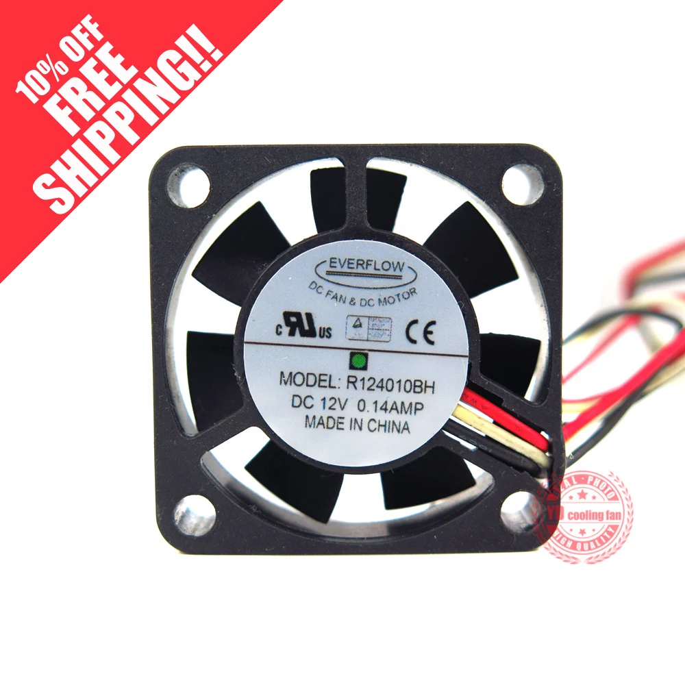 

EVERFLOW 4010 R124010BH DC 12V 0.14A BALL Bearing cooling fan