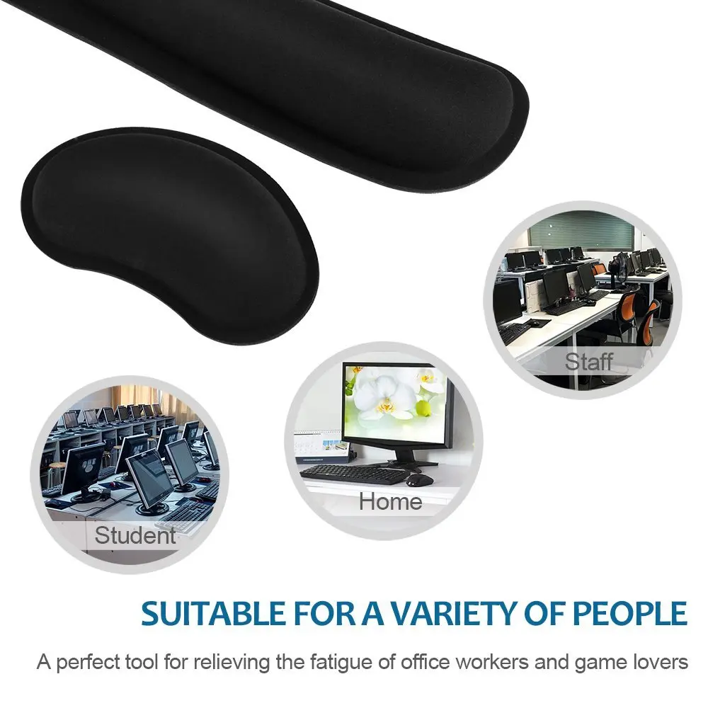 Repose-poignet avec Base antidérapante, tapis de souris ergonomique pour ordinateur portable et de bureau