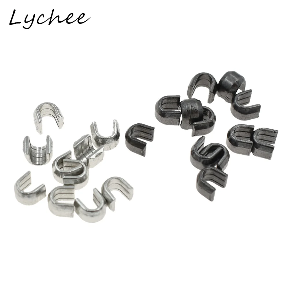 Lychee 150pcs 5# High Quality U Shaped Metal Zipper Up Stopper DIY Sewing Craft Clothes Pants Zipper Accessories