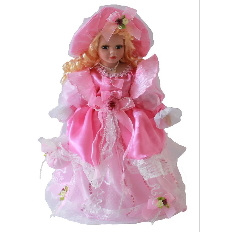 

40cm lady beauty porcelain girl doll European rural Field Village ceramic doll style home decoration Christmas gifts