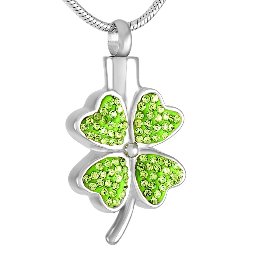 CMJ8223 10pcs/Lot Beautiful Clover Shape  Cremation Pendants Urns Necklace Stainless Steel Charms for ashes (Pendant Only)