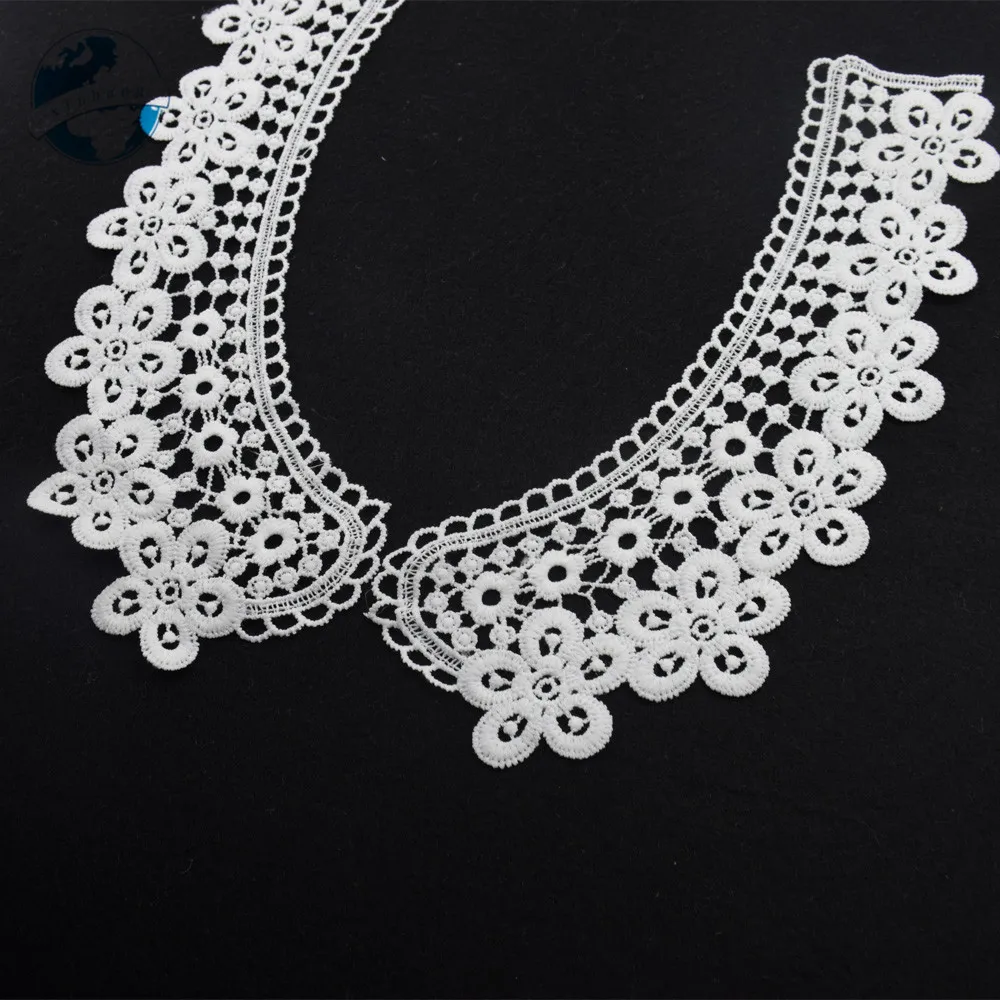 lace false collar  white embroidered fake lace collar trim diy women applique sewing supplies african guipure lace collars#3625