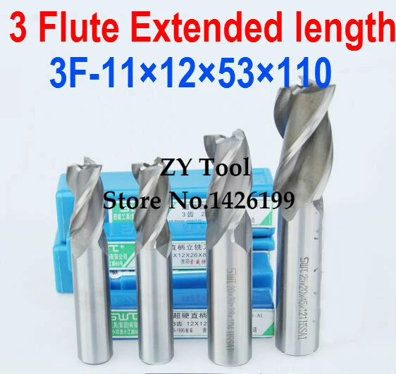 5pcs /set 11mm 3 Flute HSS & Extended Aluminium End Mill Cutter CNC Bit Milling Machinery tools Cutting tools.Lathe Tool