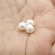 Wholesale Diameter 4mm 5mm 6mm 8mm 10mm 12mm Round White Imitation Pearl made of Shell Half Drilled Beads  (JM5869)