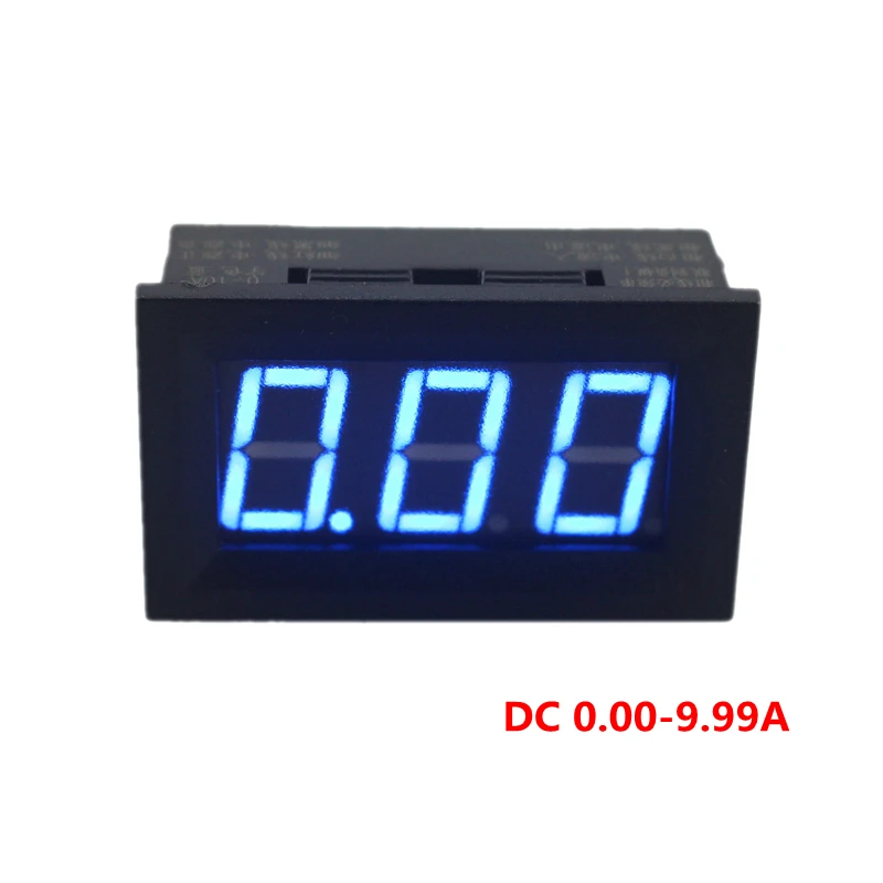 Amperímetro de corriente CC 0-10A, amperímetro con pantalla Digital LED azul, alimentado por DC 4,5-28V