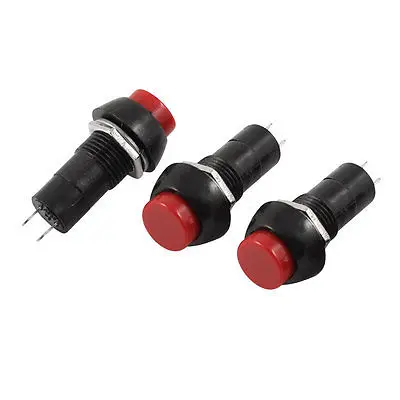 

AC 250V 3A 2 Pin SPST Latching Red Round Push Button Switch