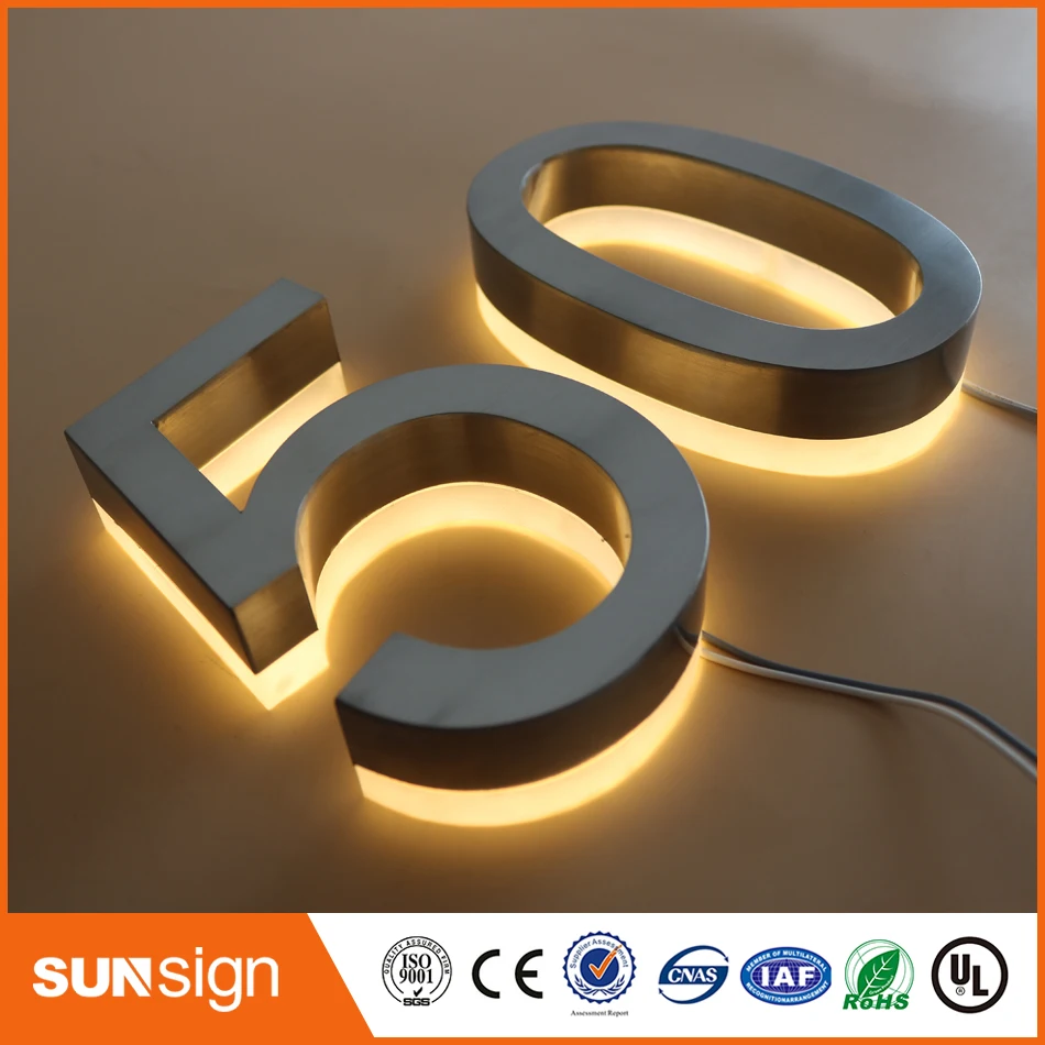 H 30 ซม.CUSTOM LED Illuminated Houseตัวเลขและตัวอักษรป้าย