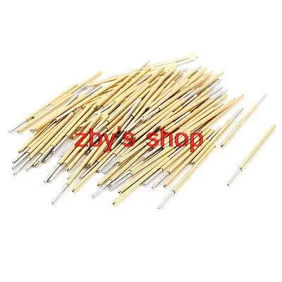 

100 Pcs (+-2%) P100-J1 1.0mm Spherical Tip 33.3mm Length Spring Testing Probes Pin