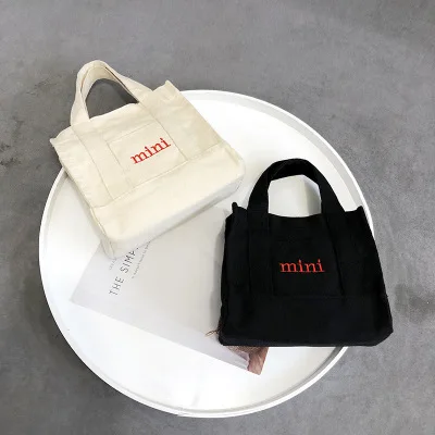 NEW Mini Cloth Shoulder Crossbody Bag Canvas Student Messenger Bags Girl Embroidery Handbags Cross Body Satchel Outside Pocket