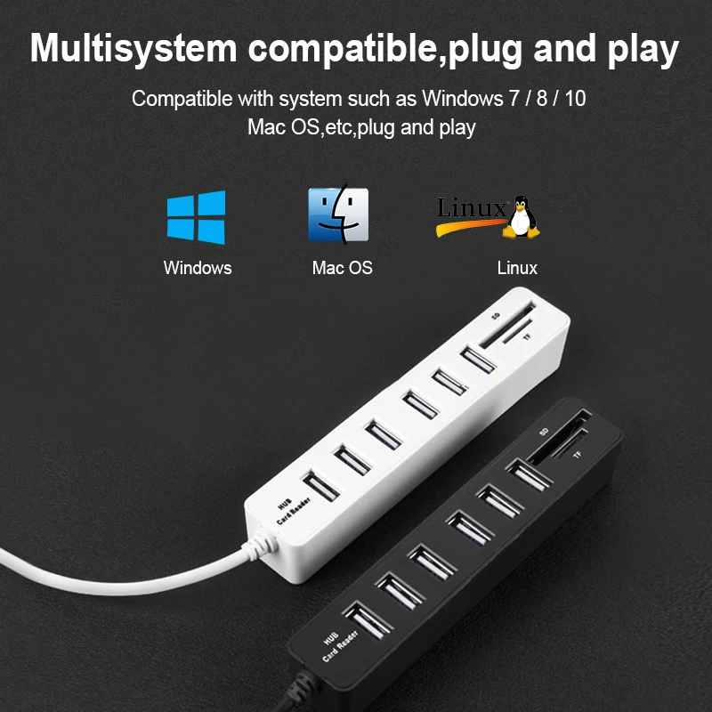 USB Hub 3/6 Port Expander Adapter USB 3.0 Hub Multi USB Splitter 2.0 Hab 3 Hub 3.0 Multiple USB3.0 USB-Hub Card Reader For PC
