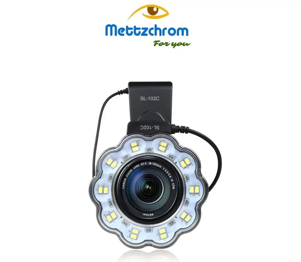 

Mettzchrom led Macro Ring Flash Bundle with 8 Adapter Ring for DSLR Camera MACRO LED RING FLASH SL-102C