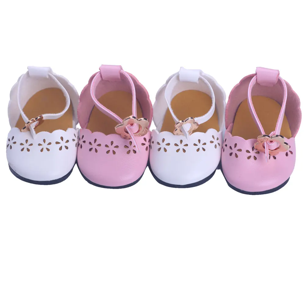 Doll Shoes Solid Color Hollow Out Shoes with Bandages fit 18