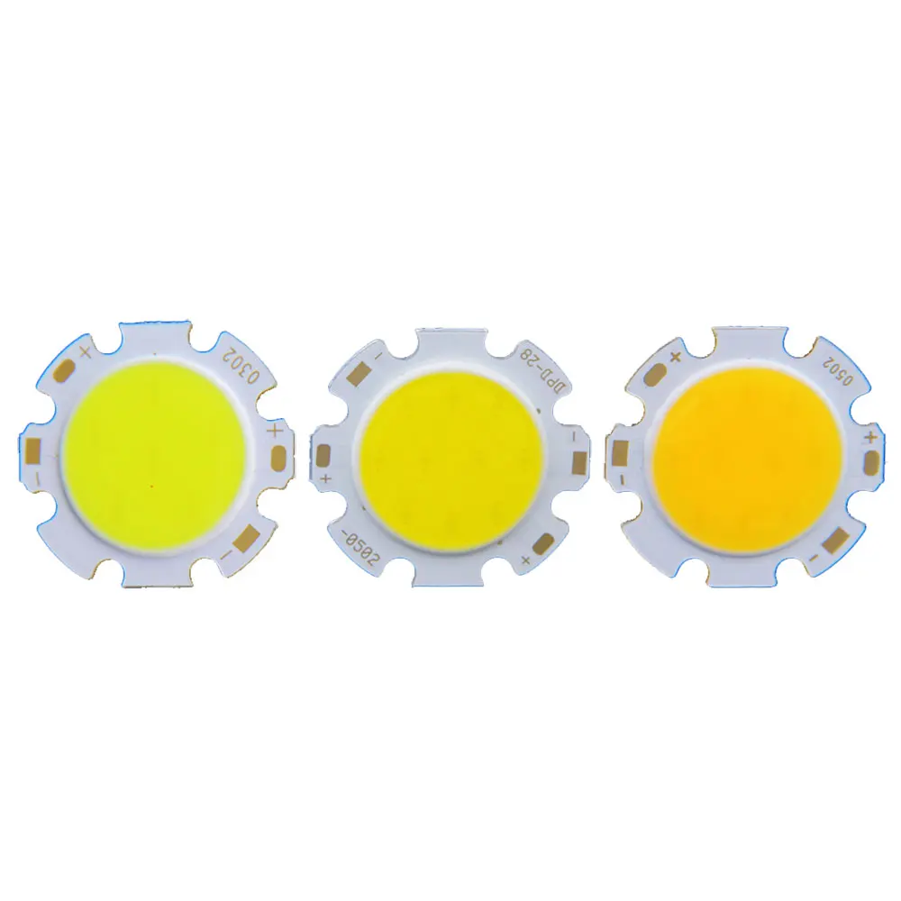 Imagem -02 - Fonte de Luz de Led com Chip Cob Fonte de Luz Redonda de 28 mm 3w 5w 7w 10w 12w para Holofotes de Led Lâmpada de Teto Quente e Fria com 10 Peças