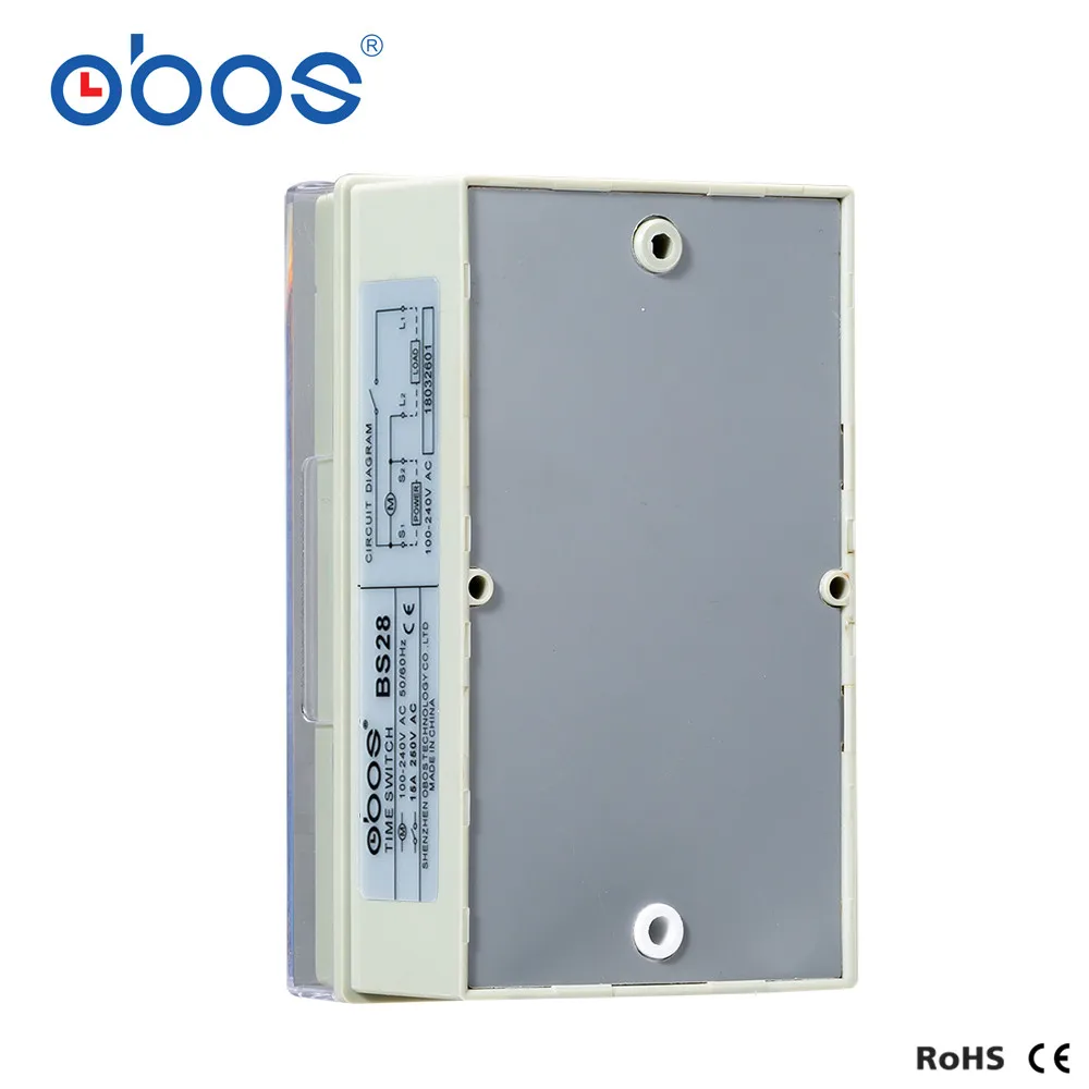 OBOS brand 110V~240V mechanical type 24 hour timer with 48 times on/off per day min time interval 30 min