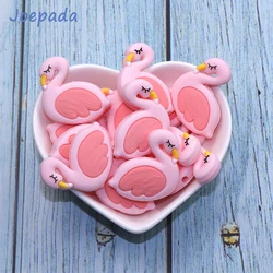 Joepada 10Pcs/lot Silicone Beads Pink Swan Flamingo Shape Making Baby Teething Necklace Accessories Nursing Toy Baby Teether