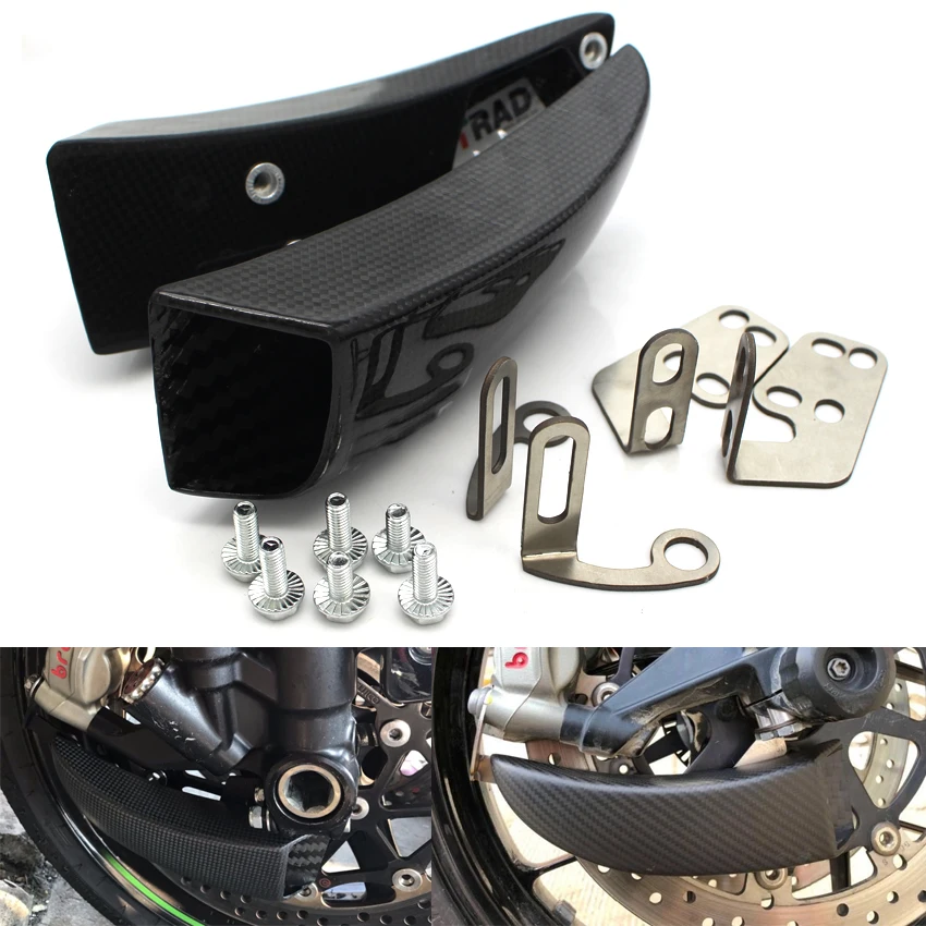 

Universal motorcycle Brake System Air Cooling For DUCATI Carbon Fiber Ducts + Mounting kit High Quality Gloss Twill