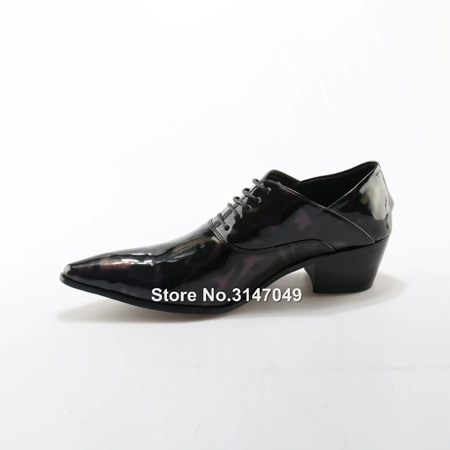 OKHOTCN New Arrivals Men Leather Shoes Lace Up Casual Pointed Toe Men Shoes Hoof Heels Gradient Color Mans Footwear Size 39-46