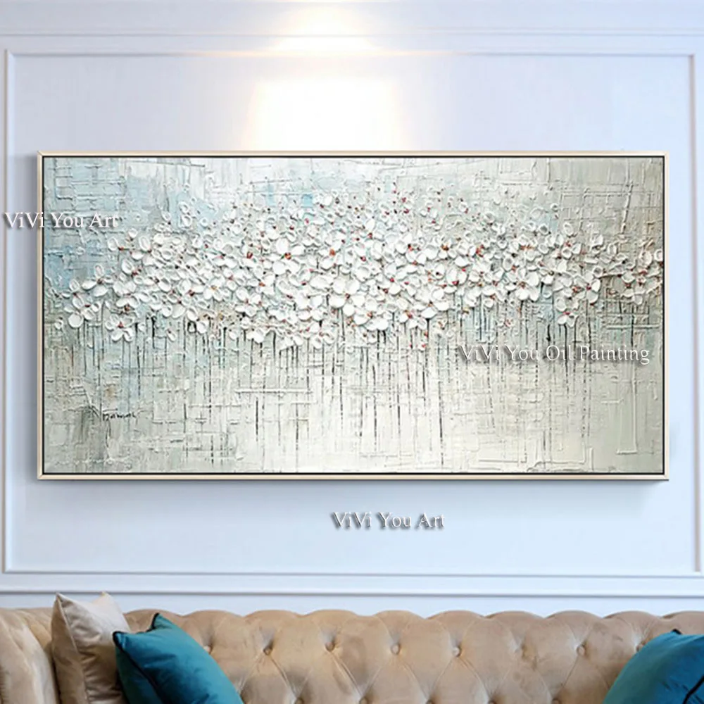 

Hand painted canvas oil paintings modern wedding decor knife Flower Wall art Pictures home Decoration for living room on Canvans