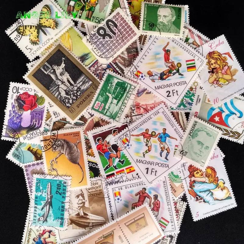 100 Pcs/lot Postage Stamps Good Condition  With Post Mark From All The World Stamp Collecting Estampillas De Correo