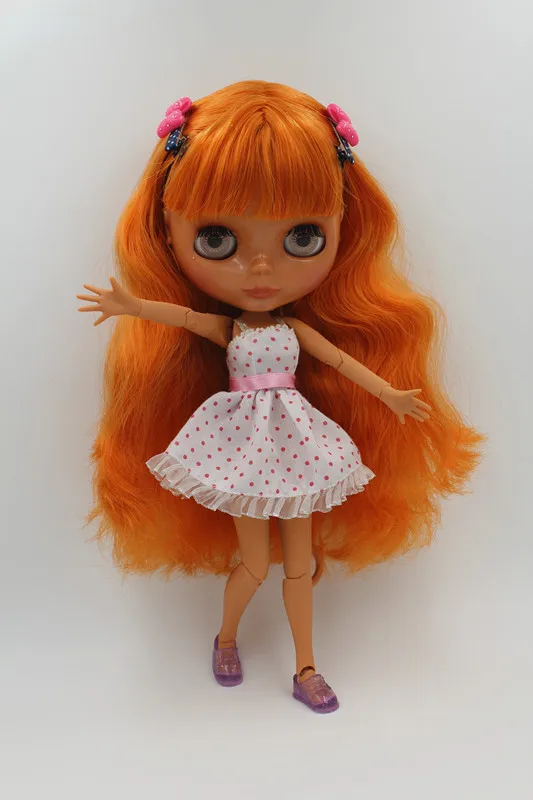 

Blygirl Blyth кукла оранжевая челка черные волосы BL8529 физическое тело имеет 19 суставов 1/6 можно вращать руку