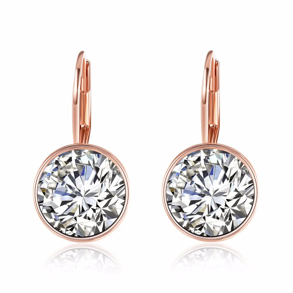 Fashion Crystals  Colorful Earrings With Rhodium Color Plated Charm for Women Jewelry Gift XE2189