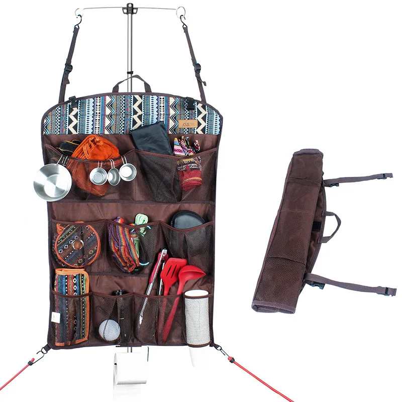 

Outdoor multi-functional storage hanging bag portable tent home wall pocket door rear net