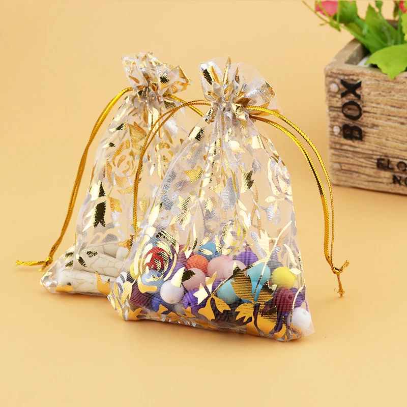 Wholesale 500pcs/lot,Drawable White Small Organza Bags 9x12 cm, Favor Wedding Gift Packing Bags,Packaging Jewelry Pouches