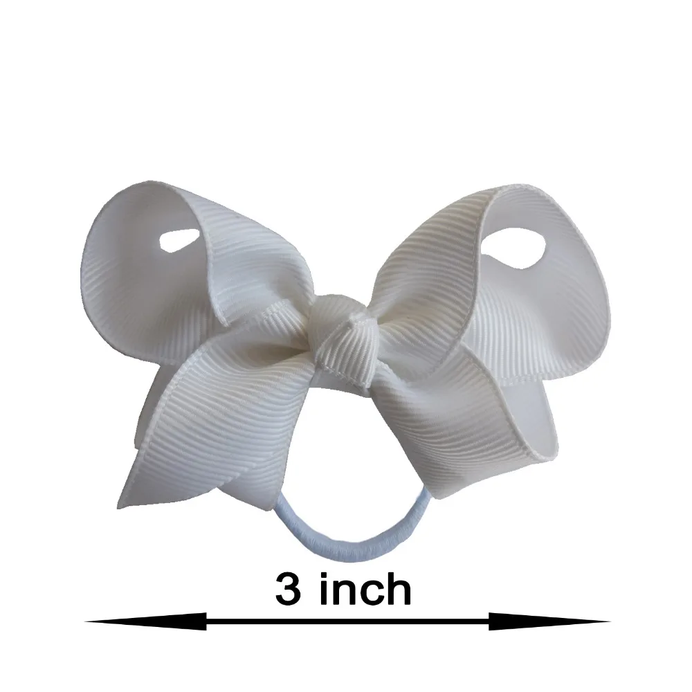 10 PCS 3 inch Bow with Elastic Bands Loops Baby Kids Girls Hair Bobble Bows Boutique Mini Hair Bow Headwear Accessories