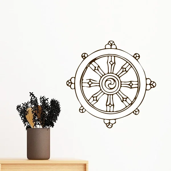 

Buddhism Religion Buddhist Rudder Round Illustration Pattern Removable Wall Sticker Art Decal Mural DIY Wallpaper for Room Decal