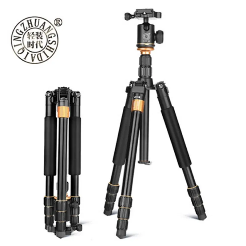 QZSD Q999s Portable Pro  Aluminum alloy Tripod Monopod & Ball Head Compact Travel for DSLR Camera Hot