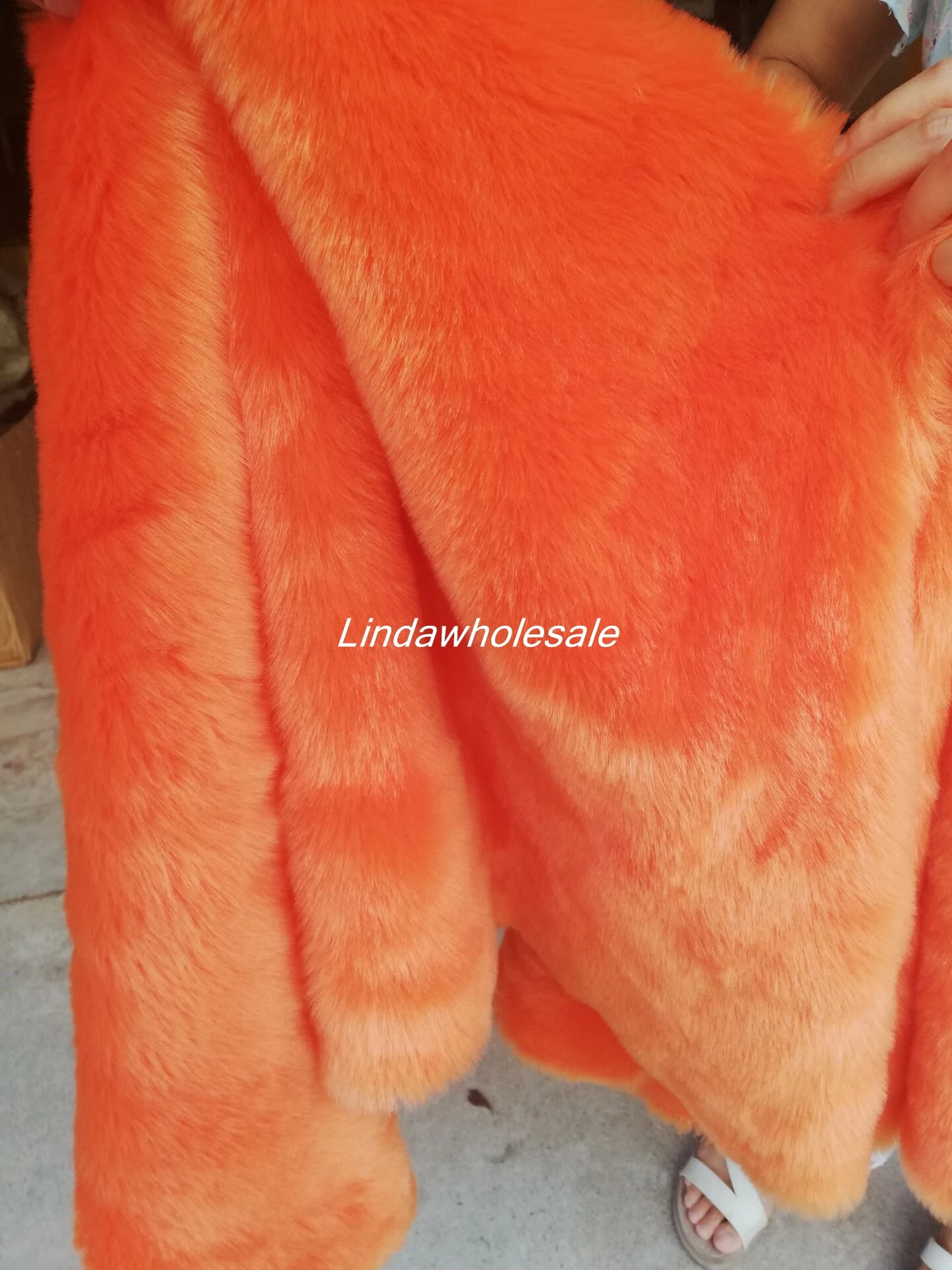 Orang color imitation rabbit fur,felt cloth,fabric for patchwork,sewing material,faux fur fabric