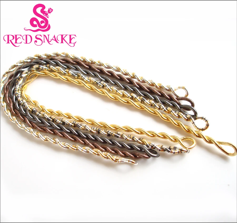 RED SNAKE Wholesale 400pcs Costomize 1200*5mm  High Quality Stainless Steel Jewelry Chains Bendy Snake Necklaces Multi Color