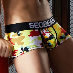 3pcs/lot SEOBEAN-Men's Camouflage Pattern Cotton Underpants, New Military Boxers, Sexy Underwear