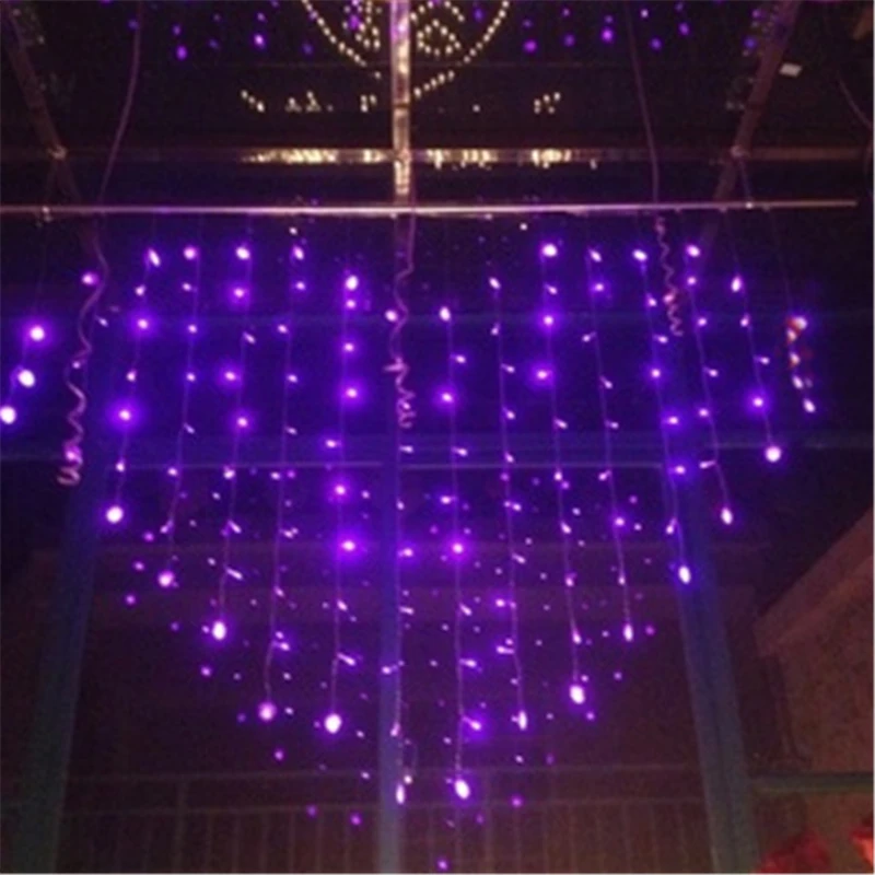 Pink/Purple Romantic Heart LED Wedding Curtain Lights Christmas Window Decorations for Home/Room/Shop H-21