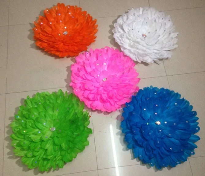 Feather flower backboard costume showgirl performance sexy cabaret dance carnival dancewear feather costumes for women image 5