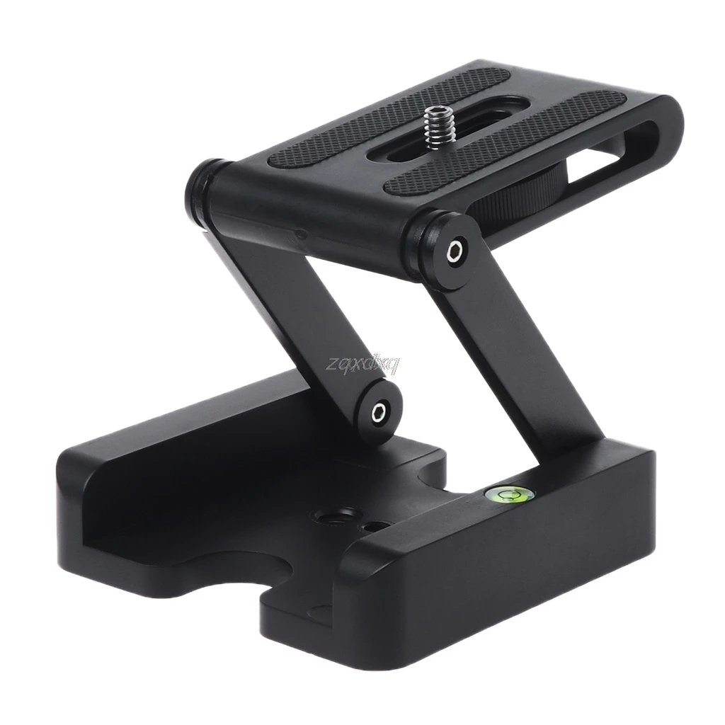 Z Flex Tilt Tripod Head Aluminum Alloy Folding Z Tilt Head Quick Release Plate Stand Mount Spirit Level For Phones Camera