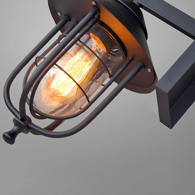 

Vintage Glass Wall Lamps Iron Retro Wall Sconces Rainproof Indoor Outdoor Wall Lights Porch Bar Garden Living Room Aisle Lamps