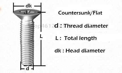 100Pcs Metric Thread M2 M2.5 M3 Brass Countersunk Head Phillips Screws