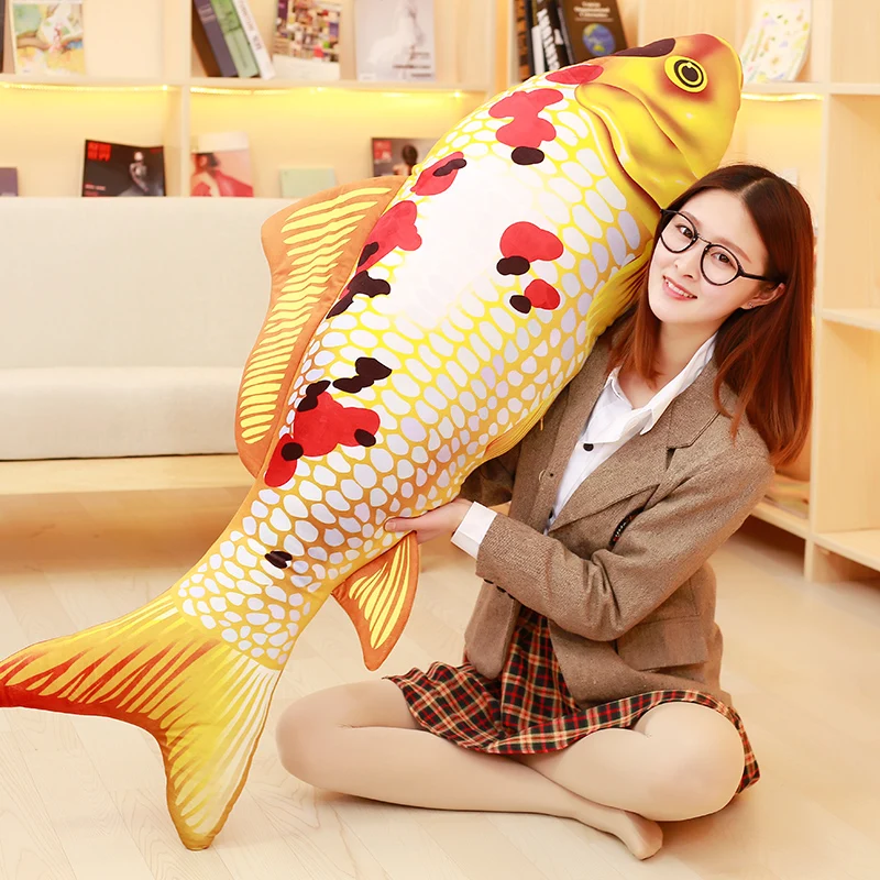 

big lovely plush Carp fish toy stuffed colourful carp design pillow doll gift about 140cm 2855