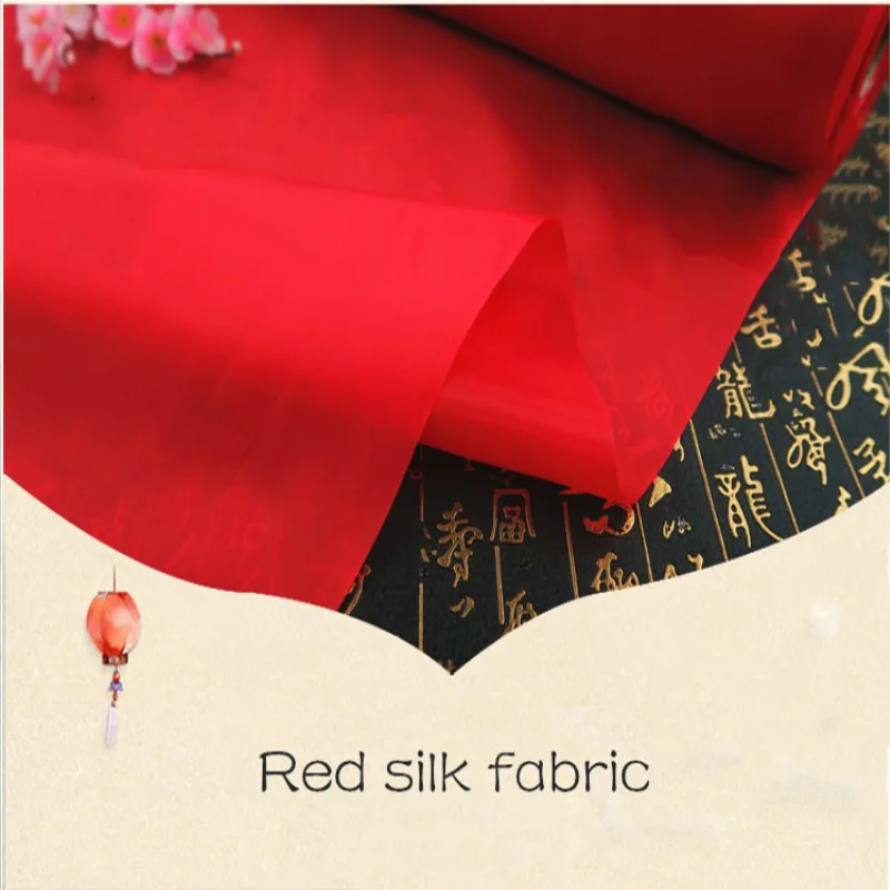 1 Yds/bag Red Silk Cloth Fabric DIY Bridal Shower Sewing Hydrangea Cut The Ribbon Gifts Packaging Wedding Party Home Decor Cloth